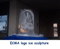 ECMA logo ice sculpture