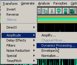 Dynamics Menu